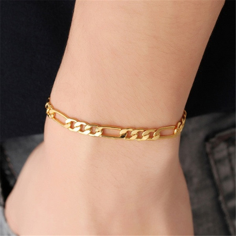 Amazon Jewelry Men's Gold Bracelet Plated 18K Gold Bracelet Europe