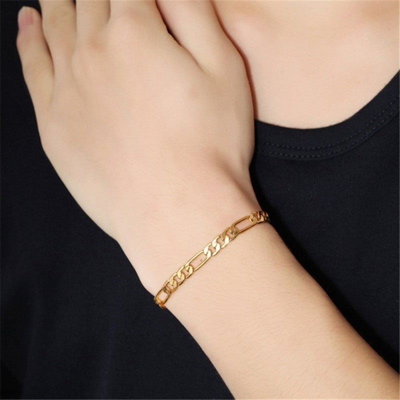 Amazon Jewelry Men's Gold Bracelet Plated 18K Gold Bracelet Europe