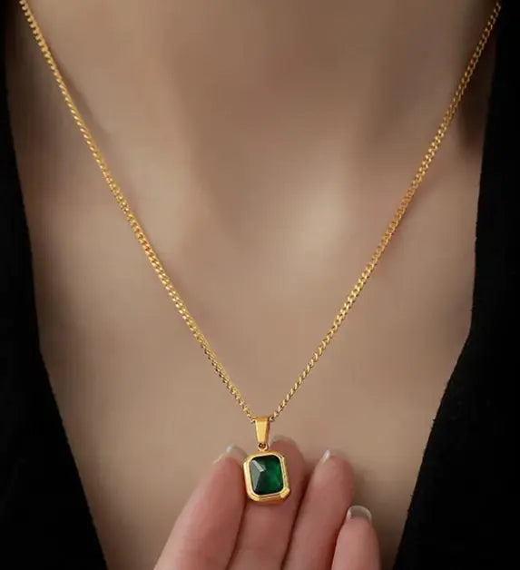 Emerald Pendant Necklace