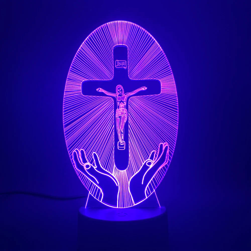 3D Acrylic Jesus Cross Night Light