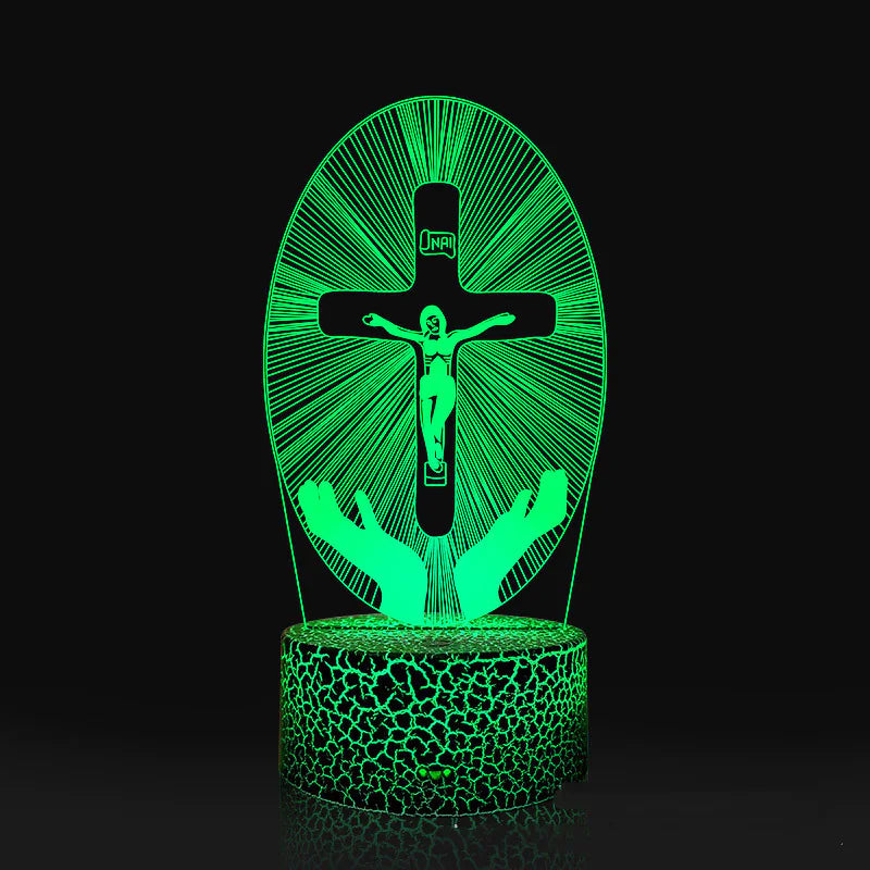 3D Acrylic Jesus Cross Night Light