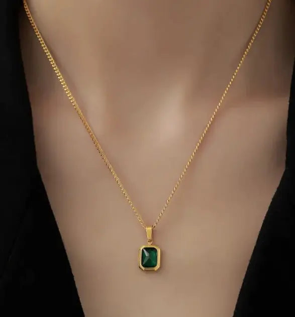 Emerald Pendant Necklace